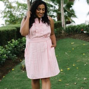 NWT Draper James Ruffle Placket Stripe Dress